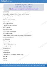 Đề thi giữa kì 1 Tiếng Anh 8 Right on - Đề số 1
